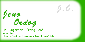 jeno ordog business card