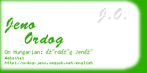 jeno ordog business card